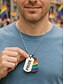 ieftine Bijuterii pentru bărbați-Colier bărbătesc LGBT Rainbow Army cu design decupat pentru mândrie - lanț cu pandantiv din oțel inoxidabil, bijuterie festivă îndrăzneață pentru luna mândriei, parade LGBTQ+ și exprimare cotidiană