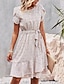billiga Bohemklänningar-Dam Mini klänning Blommig klänning Boho-klänning Klänning med tryck Mode Klassisk Modern Semester Helgdag Utekväll Normal Blomma Kortärmad Rund hals Rubinrött Blå Brun Grön Sommar