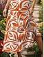 baratos Vestidos Florais-Mulheres Vestido Longo Vestido A Line Vestido de verão Vestido de decote Elegante Férias Casual Normal Floral Gráfico Geométrica Sem Manga Decote V Com Alças Finas Vermelho Azul Roxo Laranja Verão