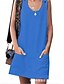 voordelige Jurken-Dames Mini-jurk Zomerjurk Slipdress Casual Dagelijks Ruim Passend Effen Kleur Mouwloos U-hals Fuchsia Donkerblauw Zomer