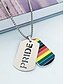 ieftine Bijuterii pentru bărbați-Colier bărbătesc LGBT Rainbow Army cu design decupat pentru mândrie - lanț cu pandantiv din oțel inoxidabil, bijuterie festivă îndrăzneață pentru luna mândriei, parade LGBTQ+ și exprimare cotidiană
