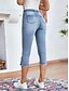 ieftine pantaloni cargo de damă-Pentru femei Blugi chinez Vacanță Epocă Modă Lungime gambă Talie Înaltă Simplu Buzunar Confortabil Απαλό Comfortabil Strech În aer liber Stradă Albastru Deschis Vară Fit regulat