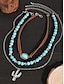 abordables Collier pour femme-Ensemble de colliers de perles turquoise superposées pour femmes - Bijoux bohèmes avec breloques cactus et gouttes, idéal pour les festivals, les concerts country et les tenues décontractées