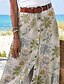 abordables Jupes graphiques-Femmes Jupe Occasionnel Boho Maxi Taille Basse Jupes Fleuri Imprimé Fendu Micro-Élastique Vacances Sortir Vert Été Polyester