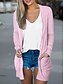 cheap Casual Jackets-Women&#039;s Casual Jacket Breathable Comfortable Pocket Casual Plain Vacation Street Casual Daily Wear Open Front Regular Collarless Regular Fit Long Sleeve Outerwear Black White Pink Summer