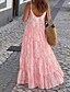 ieftine Rochii boho-Pentru femei Rochie Lunga Rochie Maxi Rochie casual Rochie leagăn Rochie Slip Rochie Boho Modă În aer liber Petrecere Concediu Fit regulat Cravată Fără manșon Bretele Spagheti Negru Roz Îmbujorat