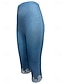 billiga Blå 3D-utskrift-Damleggings Capri-byxor 3D-print semester retro mode vadlängd hög midja blommig grafisk tryck stretchig semester gatan avslappnad robin&#039;s egg blå svart vit blå sommar vår slim fit