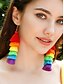 abordables Pendiente de mujer-Pendientes colgantes con borlas de arcoíris para mujer: joyas coloridas de estilo bohemio para festivales LGBT, desfiles y celebraciones de verano.