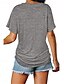 billige Plain t-skjorte-Dame Bluse Helfarge Stilfull Fritid Kortermet V-hals Vanlige topper Daglig Hvit Rosa Lilla Grå Sommer
