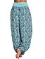 abordables jambe large et taille haute-Femmes Jambe large Slacks Pantalons Mode Boho Longueur complète Naturel Fleuri Imprimé Confortable Extérieur Extérieur Vacances Décontracté Quotidien Magenta Saphir Bleu marine Abricot Été Coupe