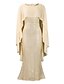 preiswerte Bodenlänge-Kleid Brautmutterkleid Elegant Rundhalsausschnitt Bodenlang Chiffon Dreiviertelarm mit Paillette 2025