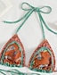 preiswerte Bikini-Sets-Damen Badeanzug Bikini Zweiteilig Bademode Rückenfrei Tropisch Strandbekleidung Blume Neckholder Ärmellos Badeanzüge