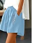 preiswerte Schlichte Hose aus Baumwollleinen-Damen Shorts einfarbig Chinos modisch basic kurz mittelhoch tailliert schlicht Taschen elastischer Bund Komfort Outdoor mikro-elastisch Urlaub Street lässig Olivgrün Schwarz Weiß Blau Sommer reguläre