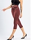 billiga Blå 3D-utskrift-Kvinno leggings capribyxor 3D-print semester vintage etnisk stil kalvlängd hög midja grafisk hög skärning komfort andningsbar snabb torkning stretchig utomhus gata daglig svart röd blå grå sommar