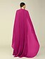 economico Matrimonio Informale / Di Giorno-Abiti A-Line Quinceanera elegante abito formale matrimonio lunghezza al pavimento maniche lunghe scollo alto chiffon con pieghe