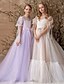 billige Blomsterpigekjoler-Ballkjole Knælængde Blomsterpige Kjole Quinceanera Frozen Elsa Piger Søde Prom Kjole Tulle med Rynkeret Royal Stil Tutu Fit 3-16 År