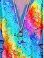 abordables Tops de Arte y Diseño para Mujeres-Parada del Orgullo LGBT Orgullo Rainbow Blusa de Mujer con Mangas de Volantes Capas Estilo Ombre Gráfico Geométrico Bohemia Vintage Étnico Manga 3/4 Cuello en V Tops Regulares Diarios Uso en