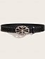 abordables ceinture-Ceinture Femmes PU Café Noir Ceinture Taille Rue Date Fleuri