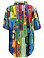 preiswerte Blumenblusen-Damen Shirt Kurzarm Button-Down Bluse Floral Grafik Farbverlauf Täglich Lässig Shirt Kragen Reguläre Tops Täglich Gelb Blau Grün Sommer