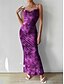 ieftine Rochii florale elegante-Pentru femei Rochii Midi Rochie Boho pentru invitați de nuntă Elegant Boemia Sexy Rochie Bodycon Boem Fără manșon Bretele Spagheti Roz Deschis apa albastra Albastru piscină Verde Închis Vară