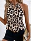 economico Top in tessuto a righe e geometrico-Per donna Canotta a canotta Geometrico Quotidiano Casual Senza Maniche Girocollo Top Regolari Quotidiano Stampato Nero Blu Reale Marrone Estate