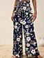 ieftine picior lat și talie înaltă-Pentru femei Pantaloni Modă Boho Lungime totală Natural Floral Imprimeu Confortabil Exterior Comfortabil În aer liber Vacanță Casul / Zilnic Caisă Albastru Ceruliu Deschis Roz Albastru Marin Închis