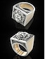 abordables Bijoux pour hommes-Bague tête de lion pour homme avec détail extractible et design carré, bijoux tendance pour occasions décontractées et formelles