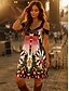 cheap Boho Dress-Women&#039;s Mini Dress A Line Dress Summer Dress Vacation Casual Daily Holiday Regular Fit Graphic Tribal Short Sleeve V Neck Red Blue Purple Summer