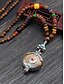 billige Menns smykker-Herrekjede med naturlige treperler og tibetansk totem-anheng, langkjedet bohemsk etnisk stil-smykker for meditasjon, yoga, spirituelle sammenkomster og uformelle sommerantrekk