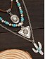 abordables Collier pour femme-Ensemble de colliers de perles turquoise superposées pour femmes - Bijoux bohèmes avec breloques cactus et gouttes, idéal pour les festivals, les concerts country et les tenues décontractées