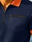 cheap Men&#039;s Classic Polo-Men&#039;s Zip Polo Golf Shirt Vacation Casual Lapel Quarter Zip Short Sleeve Fashion Modern Solid Color Zipper Summer Spring All Seasons Regular Fit White Burgundy Navy Blue Zip Polo