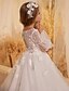 baratos Casamento &amp; Festas-Vestido de Baile Cauda  Rabo de Peixe Vestido de Dama de Flores Primeira Comunhão Frozen Elsa Meninas Vestido Fofo de Formatura Tule com Ruched Estilo Real Tutu para 3-16 Anos