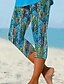 tanie -Damskie Spodnie capri Getry Moda miejska Boho Długość do łydki Natutalne Kwiaty Nadruk Wygodne Wygodny Dzienne zużycie Wyjściowe Streetwear Niebieski Zielony Lato Regularny