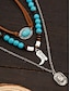 abordables Collier pour femme-Ensemble de colliers de perles turquoise superposées pour femmes - Bijoux bohèmes avec breloques cactus et gouttes, idéal pour les festivals, les concerts country et les tenues décontractées