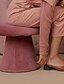 preiswerte Schlichte Hose aus Baumwollleinen-Damen Normal Baumwoll-Leinen-Hose Streetwear Einfarbig Kurzarm Hemdkragen Reißverschluss Ausgehen Wochenende Normale Passform Schwarz Rosa Blau Sommer