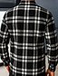 levne Pánské overshirts-Pánské Košile Flanelová košile Zkontrolujte košili Košile na knoflíky Overshirt Shacket Kostkovaný Venkovní Denní nošení Černá Dlouhý rukáv Klopa Jaro &amp; podzim Oblečení Kapsy