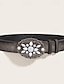 abordables ceinture-Ceinture Femmes PU Gris Noir Ceinture Taille Extérieur Week-end Fleuri
