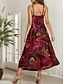 preiswerte Kunst &amp; Design Kleider-Damen Maxikleid A Linie Kleid Sommerkleid Unterkleid Urlaub Lässig Strand Normale Passform Grafik Abstrakt Marmor Ärmellos V Ausschnitt Rote Blau Purpur Grün Sommer Frühling