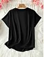 economico Top Semplici da Donna-Per donna Blusa Tinta unica Elegante Casual Manica Corta Scollo a V Top Regolari Quotidiano Nero Verde militare Blu Estate