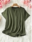 economico Top Semplici da Donna-Per donna Blusa Tinta unica Elegante Casual Manica Corta Scollo a V Top Regolari Quotidiano Nero Verde militare Blu Estate