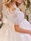 baratos Vestidos para Menina das Flores de Casamento-Vestido de Menina das Flores para Quinceanera Comprido de Tulle com Estilo Real e Corte Príncipe para Meninas de 3 a 16 Anos
