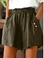 preiswerte Schlichte Hose aus Baumwollleinen-Damen Shorts einfarbig Chinos modisch basic kurz mittelhoch tailliert schlicht Taschen elastischer Bund Komfort Outdoor mikro-elastisch Urlaub Street lässig Olivgrün Schwarz Weiß Blau Sommer reguläre