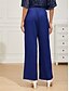 abordables pierna ancha y cintura alta-Mujer Perneras anchas Chinos Básico Longitud total Alta cintura Plano Bolsillo Cintura elástica Confortable Suave Cómodo Microelástico Formal Boda Azul Real Verano Primavera Ajuste regular