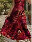 preiswerte Kunst &amp; Design Kleider-Damen Maxikleid A Linie Kleid Sommerkleid Unterkleid Urlaub Lässig Strand Normale Passform Grafik Abstrakt Marmor Ärmellos V Ausschnitt Rote Blau Purpur Grün Sommer Frühling