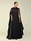 economico Matrimonio Informale / Di Giorno-Abiti A-Line Quinceanera elegante abito formale matrimonio lunghezza al pavimento maniche lunghe scollo alto chiffon con pieghe