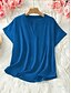 economico Top Semplici da Donna-Per donna Blusa Tinta unica Elegante Casual Manica Corta Scollo a V Top Regolari Quotidiano Nero Verde militare Blu Estate