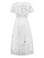 baratos Comprimento do chá-Vestido A-Line de Lantejoulas Mãe da Noiva Vestido Elegante V Neck Comprimento do Chão Renda Manga Curta com Faixa  Cinta Pregas