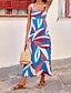 voordelige Afdrukken Bloemen Jurken-Dames Halflange jurk Bloemetjesjurk Boho-jurk Jurk met print Klassiek Modern Buiten Vakantie Dagelijks Normale pasvorm Bloem Mouwloos Spaghettibandjes Blozend Roze Rood Marine Blauw blauw Zomer
