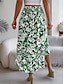 billige Grafiske nederdele-Dame Skjørte A-linje Mode Afslappet Maxi Høj Talje Nederdele Blomster Drapering Lomme Trykt mønster Mikroelastisk Gade Daglig Rosa Grøn Lyseblå Sommer Polyester