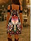 cheap Boho Dress-Women&#039;s Mini Dress A Line Dress Summer Dress Vacation Casual Daily Holiday Regular Fit Graphic Tribal Short Sleeve V Neck Red Blue Purple Summer